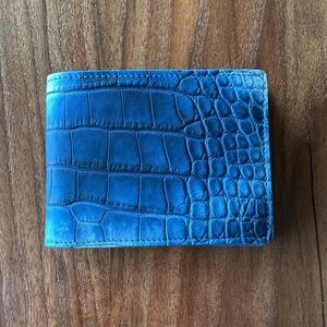 Louis Vuitton Limited Edition Blue Ombre Crocodilien Mat Multiple Wallet